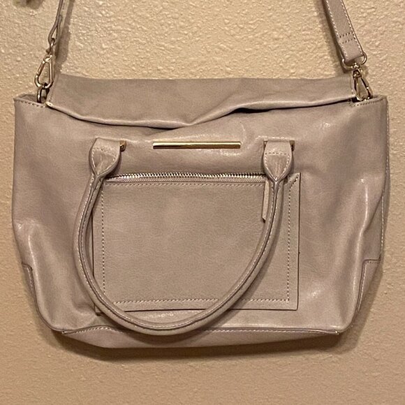 Danielle Nicole Beige Shoulder Tote/satchel Purse Folding Magnet Top Closure - Picture 2 of 12